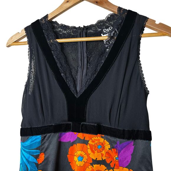 Dolce‎ & Gabbana Dress Size 38 US 0 Sleeveless Midi Pencil Floral Orange Black - Picture 2 of 10
